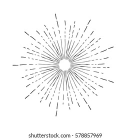 Hand drawn vector black sunburst for your design