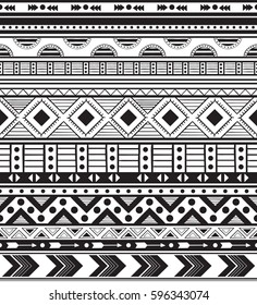 Hand drawn vector boho seamless pattern, vector illustration for tribal design, invitation, web, textile, wallpaper