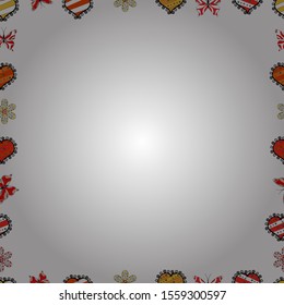 Hand drawn vector border frame doodles. Vector illustration. Seamless.