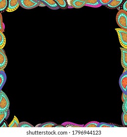 Hand drawn vector border frame doodles. Vector. Seamless pattern.