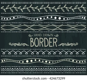 Hand drawn vector border set and scribble design element