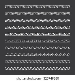 hand drawn vector borders, design elements; pattern brushes included