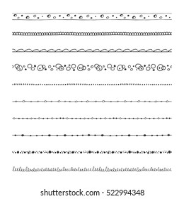 hand drawn vector borders, design elements; pattern brushes included