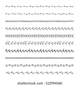 hand drawn vector borders, design elements; pattern brushes included
