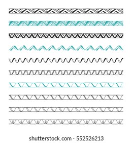 hand drawn vector borders, design elements; pattern brushes included
