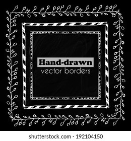 Hand drawn vector borders set