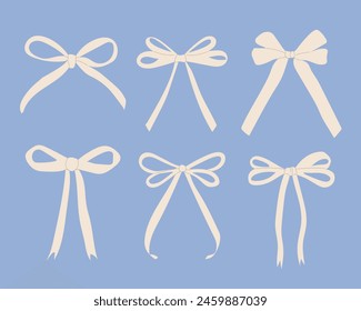 Hand drawn vector bows isolated on background.