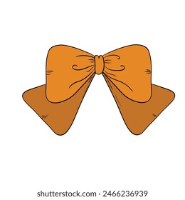 hand drawn vector bows and ribbons. Vector illustration. Cute freehand colored bow doodle. beautiful bow with hand drawn

