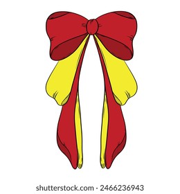 hand drawn vector bows and ribbons. Vector illustration. Cute freehand colored bow doodle. beautiful bow with hand drawn

