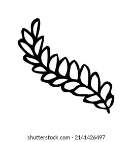 Hand drawn vector branch clipart. Herb illustration isolated on white background. Botanical doodle for print, web, design, decor, logo.