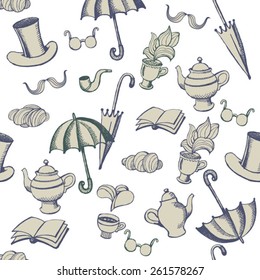  hand drawn vector british white background