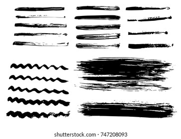 Hand drawn vector brush strokes