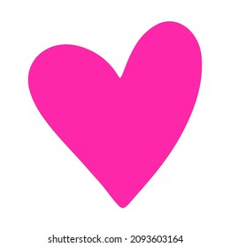 Hand drawn vector bubble templates for text messages. Cartoon love heart shape sticker isolated on the white background. Doodle Valentine's red heart. Scribble ink heart icon for wedding design