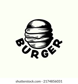 Hand drawn vector burger logos. vector illustration isolated background