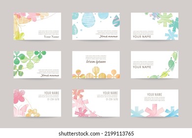 Hand drawn vector business card templates
