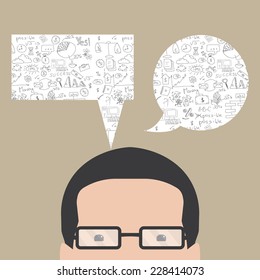 Hand drawn vector  of business strategy, brainstorming and website development doodles elements. 