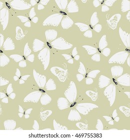 hand drawn vector butterflies seamless pattern/can be used for kid's or baby's shirt design/ fashion print design/ fashion graphic/ t-shirt/ kids wear