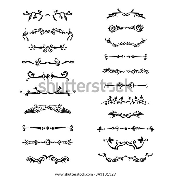 Hand Drawn Vector Calligraphic Divider Stock Vector (Royalty Free ...