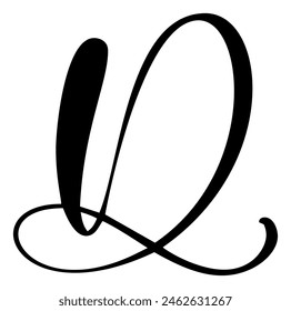 Vector dibujado a mano letra caligráfica D. Script fuente logo. Estilo de pincel escrito a mano florece