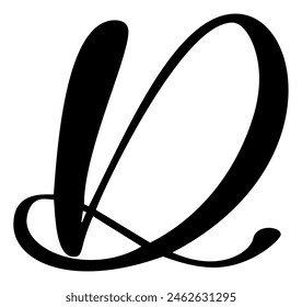 Vector dibujado a mano letra caligráfica D. Script fuente logo. Estilo de pincel escrito a mano florece