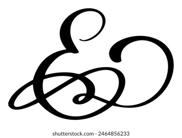 Hand drawn vector calligraphy letter E. Script font logo. Handwritten brush style flourish