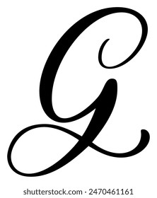Hand drawn vector calligraphy letter G. Script font logo. Handwritten brush style flourish