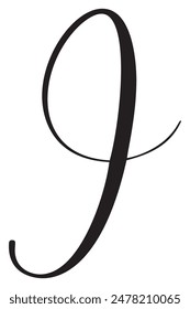 Hand drawn vector calligraphy letter I. Script capital font logo. Handwritten brush style flourish