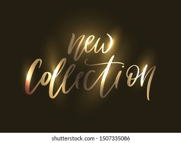 Hand drawn vector calligraphy text poster for promotion, new collection, women internet website. Concept of advertising for girl shop of clothes, accessories, shoes, watches, bags, souvenirs, flowers
