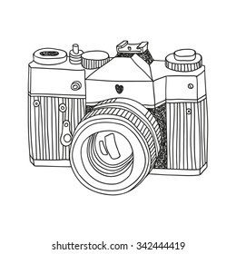 hand drawn vector camera