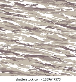 Hand drawn vector camouflage seamless pattern with horizontal brush strokes. 
