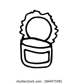 Hand drawn vector camping canned food clipart. Isolated on white background drawing for prints, poster, cute stationery, travel design. High quality illustration