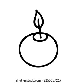 Hand drawn vector candle. Cozy doodle illustration 
