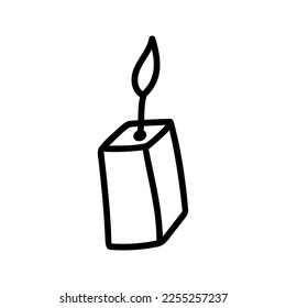 vela vector dibujada a mano. Ilustración de doodle acogedora 