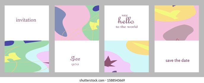 Hand drawn vector cards. Botanic  Design for banner, wedding, poster, invitation, cover, placard, brochure, header.