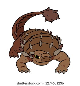 Hand drawn vector cartoon Ankylosaurus for dinosaur related design and stuff