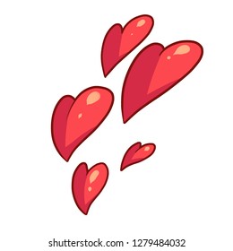 Hand drawn vector cartoon hearts for love related design and stuff