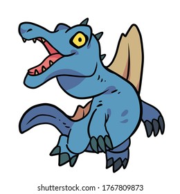 Handgezeichneter Vektor Cartoon Spinosaurier für Dinosaurier-Design