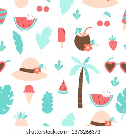 Hand drawn vector cartoon summer time. 