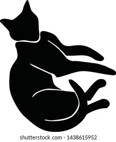 Hand Drawn Vector Cat Silhouette.
 Isolated On White Element