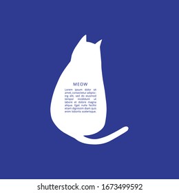 Hand drawn vector cat silhouette. Flat simple cat illustration