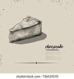 Hand drawn. vector Chess-cake illustration. Sketch vintage style. Design template. 