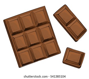 Hand drawn vector chocolate illustration.