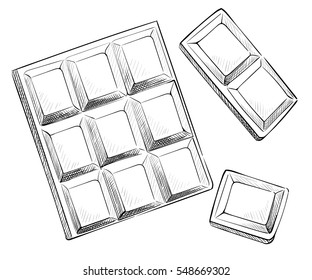 Hand drawn vector chocolate illustration.