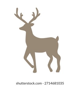 Handgezeichnete Vektorweihnachtskarte mit Reh