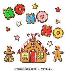 Hand drawn vector christmas greeting card