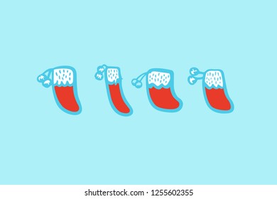 Hand drawn vector Christmas socks vector illustration