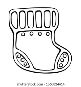Hand drawn vector of Christmas sweet cookies isolated on white.  Sketch for festive design and holiday decoration.