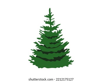 Hand drawn vector Christmas tree isolated on the white background