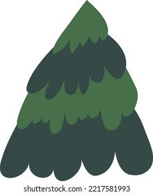 Hand drawn vector christmas tree element isolated. Vector stock illustration.