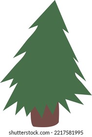 Hand drawn vector christmas tree element isolated. Vector stock illustration.